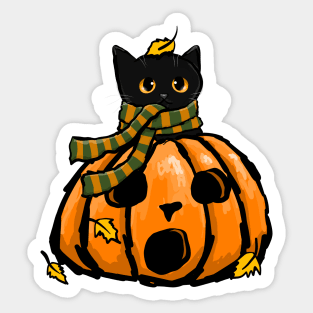 Autumn Kitty in A Pumpkin Sticker